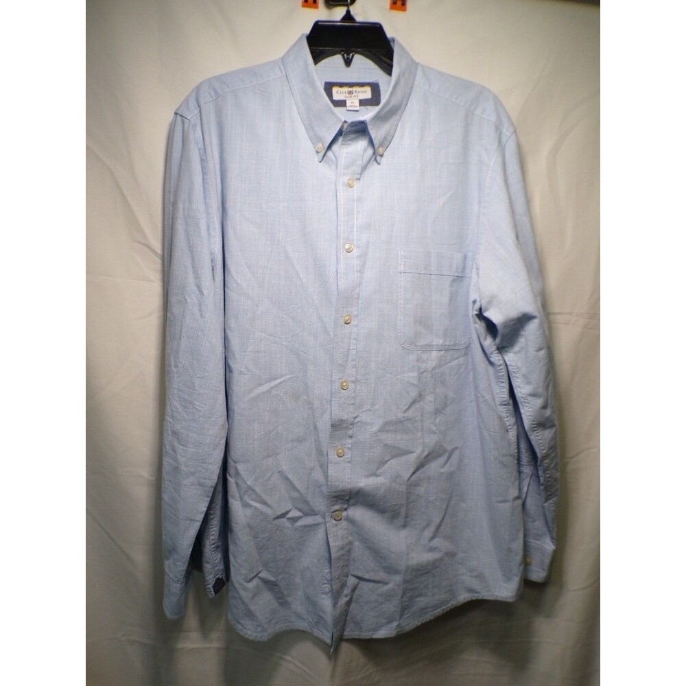Club Room Slim Fit Shirt Men's XL Light Blue Button Down Long Sleeve